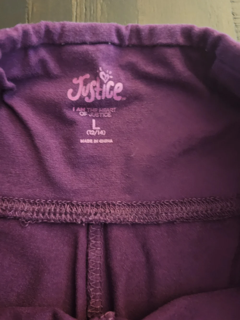 Justice Girls Purple Leggings with Side Logo